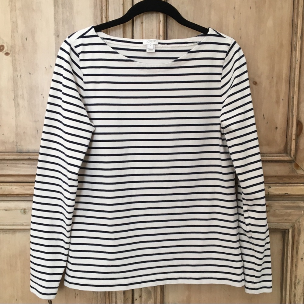 J. Crew Factory Breton style tee, navy striped